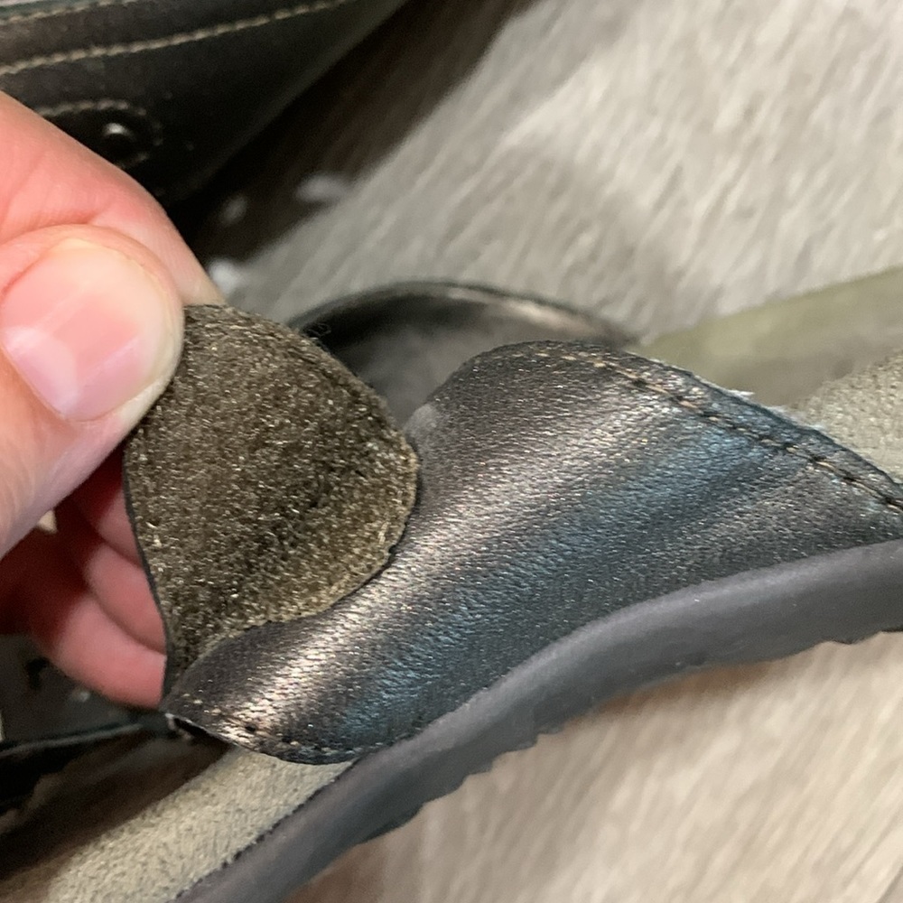 Vionic Sonja Pewter Leather Adjustable Strap Slip… - image 6